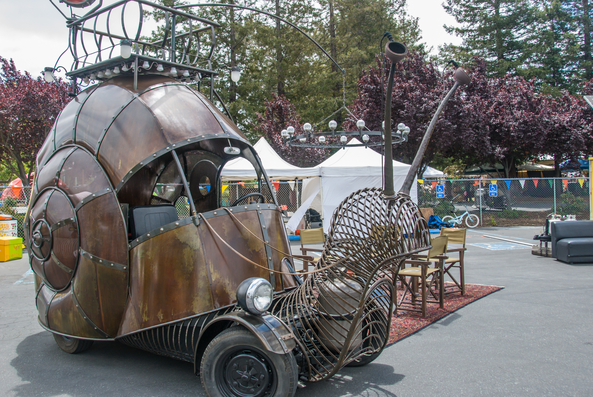 CarsofMakerFaire2015-32 Golden Mean Snail Art Car by Jon Sarriugarte and Kyrsten Mate